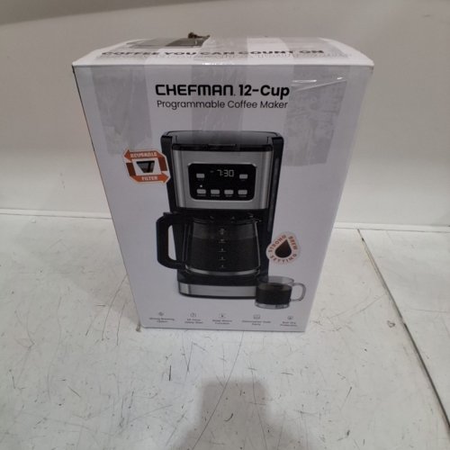 CHEFMAN PROGRAMMABLE COFFEE MAKER WITH DIGITAL DISPLAY & AUTO -BREW FUNCTION - 12-CUP - STAINLESS STEEL (MODEL: RJ14-12-SQ)) image 8