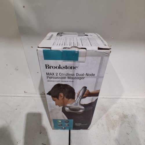BROOKSTONE MAX 2 CORDLESS DUAL-NODE PERCUSSION MASSAGER - SILVER AND BLACK (MODEL: B-HHP-650J) image 5