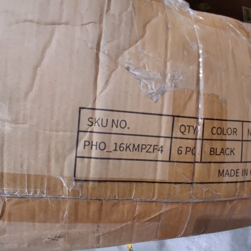 6PK GARVEE STACKING PATIO CHAIRS - BLACK (MODEL: PHO_16KMPZF4) image 4