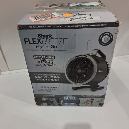 SHARK FLEXBREEZE HYDROGO MISTING PORTABLE FAN, UP TO 12 HOURS OF BATTERY LIFE - 36W - GREY - (MODEL:FA052C) image 7