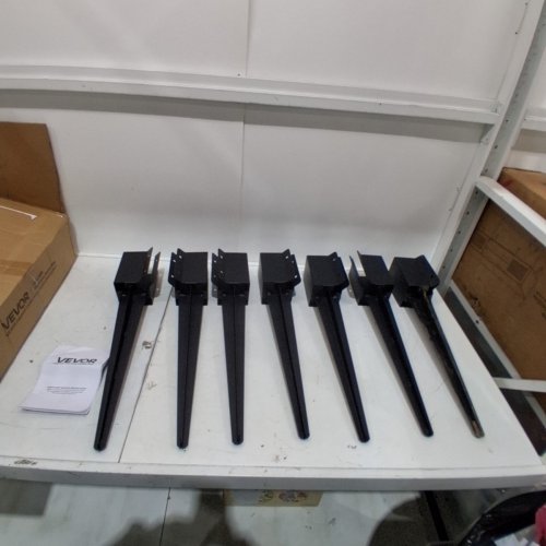 7PK FENCE POST ANCHOR GROUND SPIKES FOR FENCING - 4" X 4" X 36" OUTER DIAMETER/ 3.5" X 3.5" INNER DIAMETER - BLACK (MODEL: FX-3.5-24-8) image 2