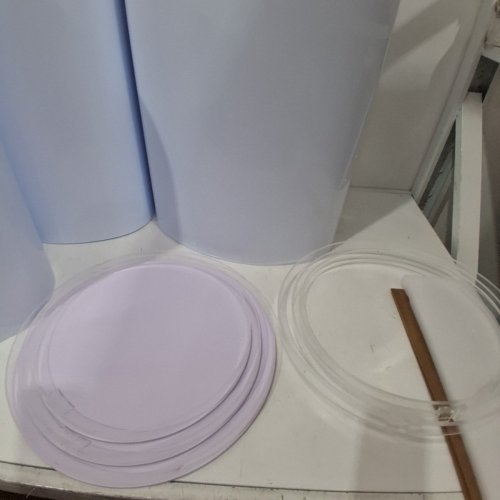 3PC WEDDING FLOWER STANDS ROUND CYLINDER PLINTHS WITH PVC LID - 23.5 TO 35.5" - WHITE (MODEL: LJL-8026) image 3