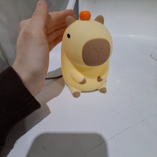 CAPYBARA SILICONE RECHARGEBLE NIGHT LIGHT WITH LONG LASTING BATTERY AND BUILT IN TIMER - 5 V - BEIGE image 2