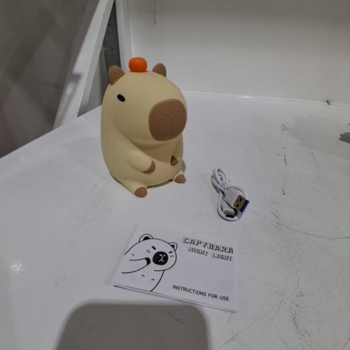 CAPYBARA SILICONE RECHARGEBLE NIGHT LIGHT WITH LONG LASTING BATTERY AND BUILT IN TIMER - 5 V - BEIGE image 3