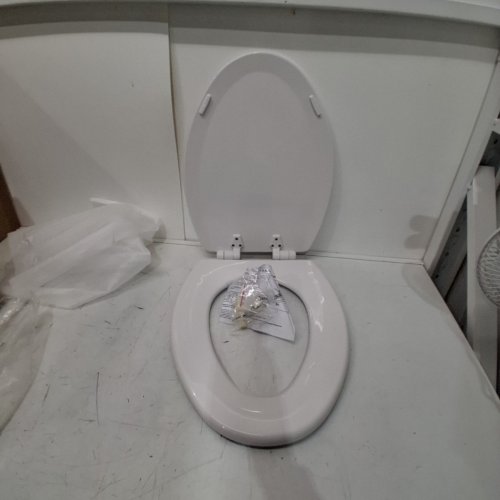 CENTOCO CENTOCORE MOLDED WOOD ELONGATED CLOSED FRONT TOILET SEAT WITH SAFETY CLOSE - 18.5" - WHITE (MODEL: DS900SC-001) image 2