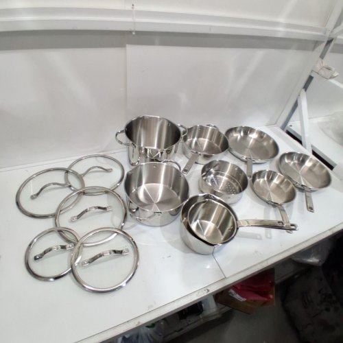 14PC TRAMONTINA TEMPO TRI-PLY BASE STAINLESS STEEL COOKWARE SET - STAINLESS STEEL (MODEL: 80154/012DS) image 2