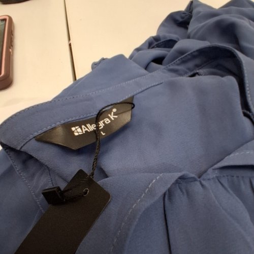 WOMEN'S ALLEGRA K PLUS SIZE LONG DRESS V-NECK ELASTIC WAIST CASUAL DRESS - LARGE - BLUE image 2