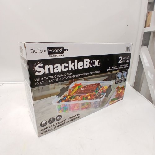 2PC SABATIER SNACKLEBOX WITH BAMBOO CUTTING BOARD LID - 7.8" X 12.7" - CLEAR/NATURAL (MODEL: 2906063) image 2