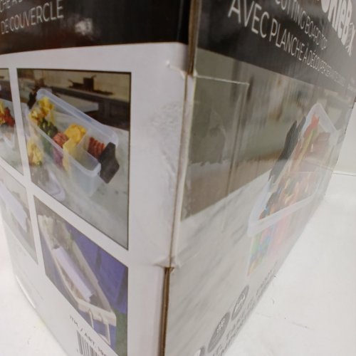 2PC SABATIER SNACKLEBOX WITH BAMBOO CUTTING BOARD LID - 7.8" X 12.7" - CLEAR/NATURAL (MODEL: 2906063) image 3