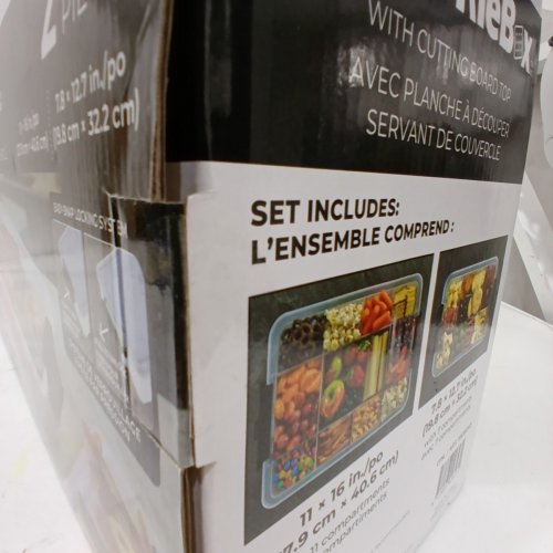 2PC SABATIER SNACKLEBOX WITH BAMBOO CUTTING BOARD LID - 7.8" X 12.7" - CLEAR/NATURAL (MODEL: 2906063) image 4