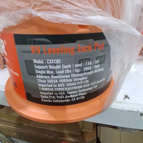 6PK VEVOR RV LEVELING JACK PAD WITH BASE - ORANGE/BLACK (MODEL-CXFC01) image 4