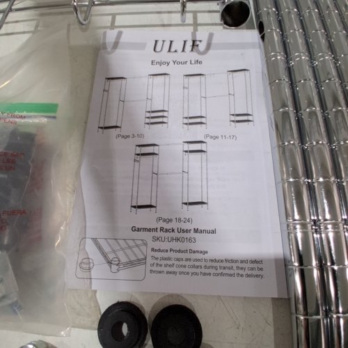ULIF FREESTANDING ADJUSTABLE 6 TIER GARMENT RACK - 71.4" X (70 - 88.2") X 14" - SILVER (MODEL: UHK0163W) image 2