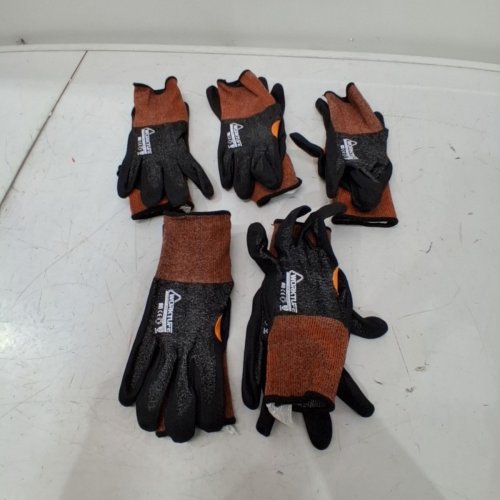 5PR WORKTUFF CUT-RESISTANT GLOVES - MEDIUM - BLACK / BROWN (MODEL: 1966284) image 2