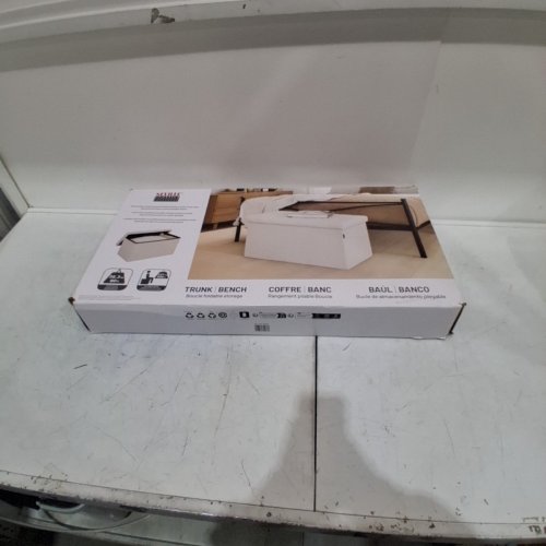 SEVILLE CLASSICS BOUCLE FOLDABLE TRUNK OTTOMAN - 30" X 15.7" X 15.7" - BEIGE (MODEL: 1796132) image 3