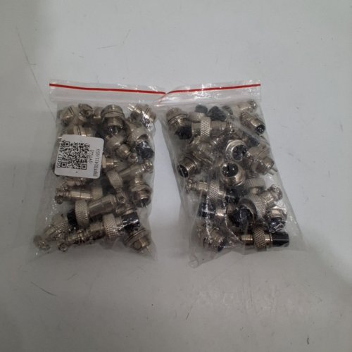 20PK 2-PIN AVIATION PLUG WIRE CONNECTORS - MALE-FEMALE, 12 MM - SILVER image 3