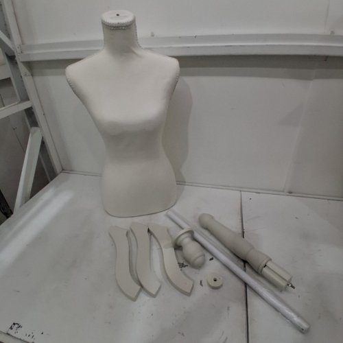 FDW FEMALE MANNEQUIN TORSO DRESS FORM SEWING STAND WITH WOODEN TRIPOD BASE - 5FT-5.6FT ADJUSTABLE HEIGHT - WHITE (MODEL: XU-F340-WHITE) image 2