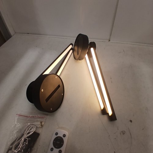 2PK YOLSUNES WALL MOUNTED RECHARGABLE LINEAR WALL SCONCES WITH REMOTE - 28" - BLACK image 3