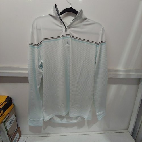 VINEYARD VINES PERFORMANCE CLUB QUARTER-ZIP PULLOVER - MEDIUM - SHALLOW SEA STRIPE (STYLE: 1K005622-L783) image 2