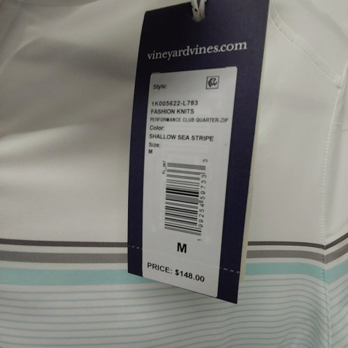 VINEYARD VINES PERFORMANCE CLUB QUARTER-ZIP PULLOVER - MEDIUM - SHALLOW SEA STRIPE (STYLE: 1K005622-L783) image 3