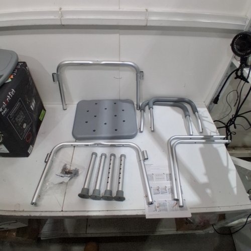 MEDLINE GUARDIAN BATH CHAIR WITH BACK & ARMS - 350LBS CAP - GREY (MODEL: G2-100KHX1) image 2