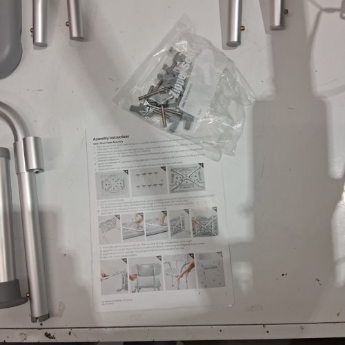 MEDLINE GUARDIAN BATH CHAIR WITH BACK & ARMS - 350LBS CAP - GREY (MODEL: G2-100KHX1) image 4