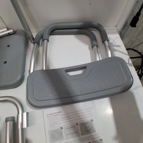 MEDLINE GUARDIAN BATH CHAIR WITH BACK & ARMS - 350LBS CAP - GREY (MODEL: G2-100KHX1) image 5