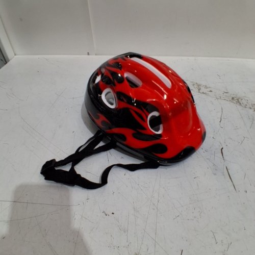 KID'S BICYCLE HELMET - RED/BLACK/FLAMES image 3