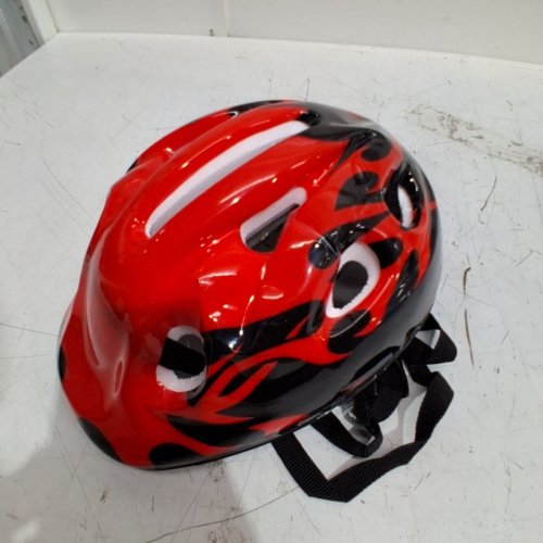 KID'S BICYCLE HELMET - RED/BLACK/FLAMES image 5