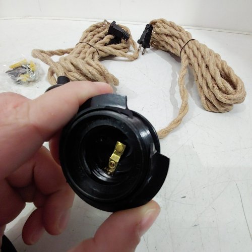 2PK ROPE-WRAPPED PENTAND HANGING LIGHT KIT - 15FT - NATURAL / BLACK image 3