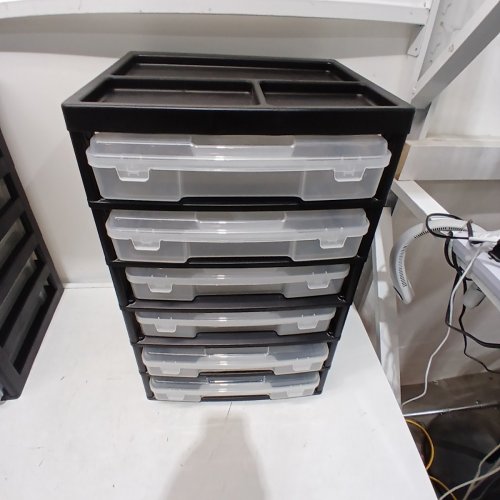 IRIS USA 6-TIER SCRAPBOOK STORAGE CART ON WHEELS, ROLLING STORAGE ORGANIZER WITH PULL OUT DRAWER CASES, 27" X 16" X 14" - BLACK (MODEL: SBC-356E-B) image 2