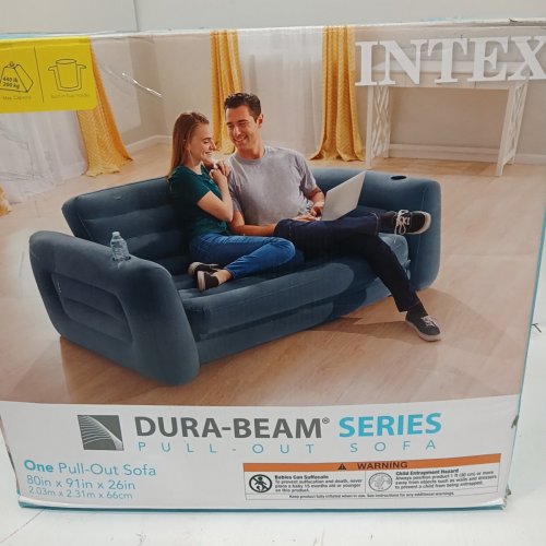 INTEX PULL-OUT INFLATABLE BED SERIES COUCH W/ QUEEN SIZE PULL OUT BED 90" X 91" X 26" (MODEL:66552EP) image 5
