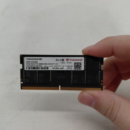 TRANSCEND 32GB DDR5 SODIMM MEMORY MODULE 4800MHZ (MODEL: TS4GSA64V8E) image 2