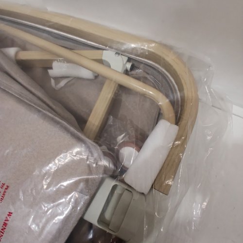 BABY BASSINET BEDSIDE SLEEPER FOR BABY WITH WHEELS AND STORAGE BASKET - 35.6" X 21" X 32" - BEIGE / BROWN (MODEL : WW001) image 3