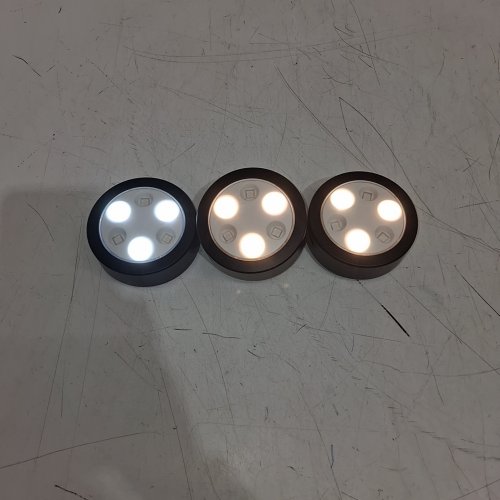 3PK EZVALO WIRELESS LED LIGHTS - 0.6W/5V/1200MAH - WHITE - (MODEL:LT-01) image 2
