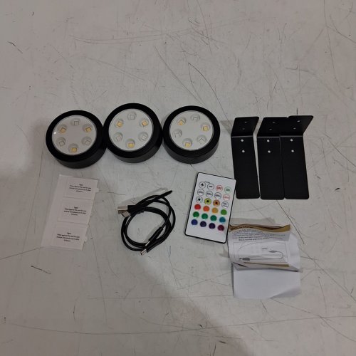 3PK EZVALO WIRELESS LED LIGHTS - 0.6W/5V/1200MAH - WHITE - (MODEL:LT-01) image 3