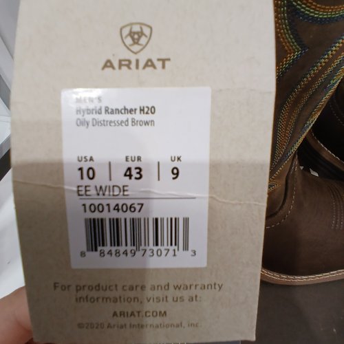 MENS HYBRID RANCHER H2O WESTERN BOOTS - SIZE 10 EE - BROWN (STYLE: 10014067) image 3