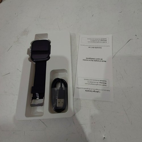 WOMEN'S DYURWA SMART WATCH FITNESS TRACKER - 1.91" HD SCREEN, HEART RATE/SLEEP MONITOR, SPO2, IP68 WATERPROOF, STEP COUNTER, FOR ANDROID/IOS - BLACK (MODEL: T60) image 3