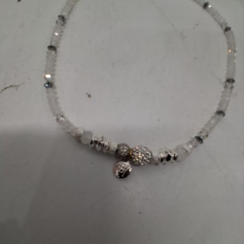WOMENS HILLBERG & BERK BEADED GEMSTONE NECKLACE - WHITE AND SILVER (ITEM: 130347 WHT) image 4