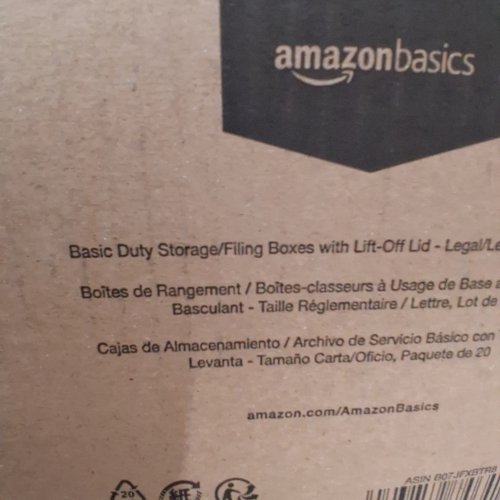 6PK AMAZON BASICS BASIC DUTY STORAGE/FILING BOXES WITH LIFT-OFF LID - WHITE (MODEL: FLE16.2 X 12.5X10.520) image 2