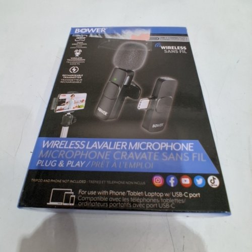 BOWER WIRELESS LAVALIER MICROPHONE WITH 360 MOMNIDIRECTIONAL WIRELESS TRANSMISSION - BLACK image 3