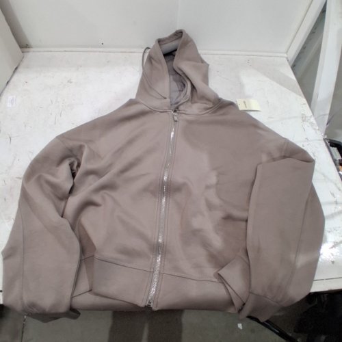 WOMEN'S GEORGE SOFT KNIT FULL ZIP HOODED JACKET - MEDIUM - TAUPE (STYLE: GRS69085LD) image 2