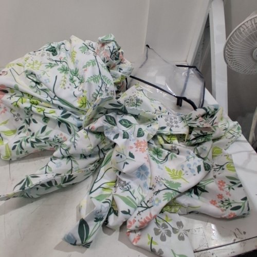 3PC NAYOROO MICROFIBER BOHO FLORAL DUVET COVER SET- QUEEN- GREEN FLOWER PRINT image 2