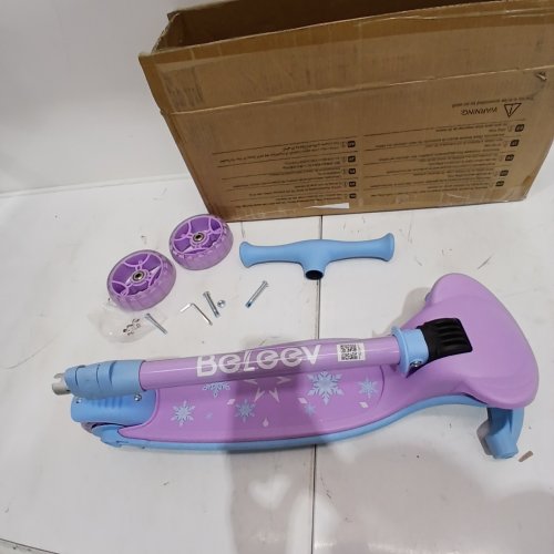 KIDS BELEEV 3 WHEEL SCOOTER - HEIGHT ADJUSTABLE - PURPLE/BLUE - (MODEL : BE082) image 2