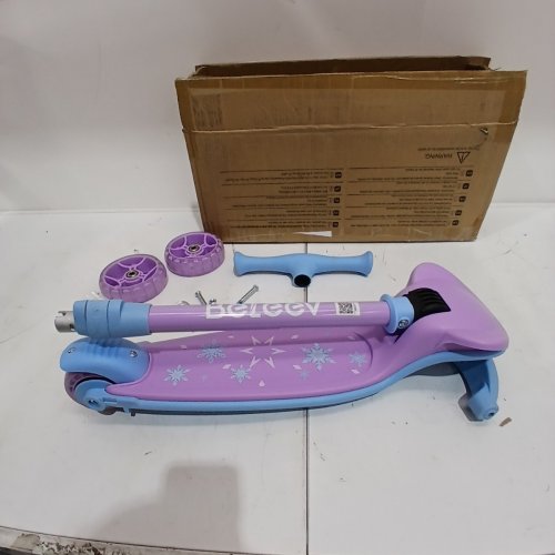 KIDS BELEEV 3 WHEEL SCOOTER - HEIGHT ADJUSTABLE - PURPLE/BLUE - (MODEL : BE082) image 3