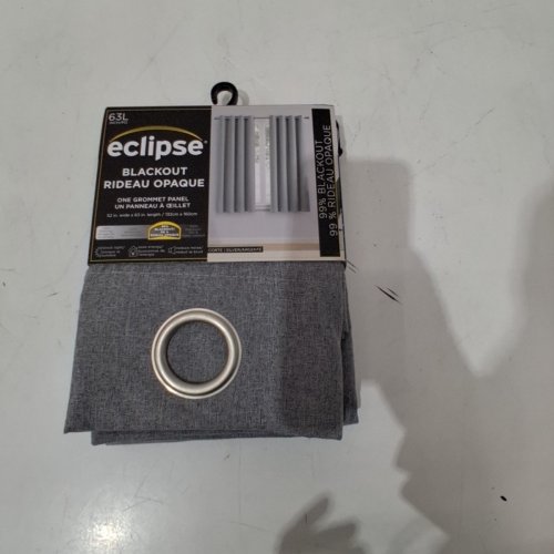 (1 PANEL) ECLIPSE BLACKOUT GROMMET CURTAIN - 52" X 63" - LIGHT GREY image 2