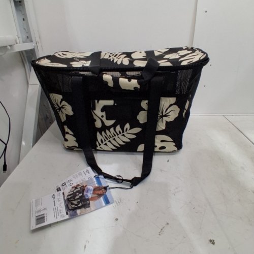 CLEVERMADE ALOHA COLLAPSIBLE BEACH TOTE - 11.25" X 21.25" X 13.5" - 42L - BLACK/CREAM (MODEL: 1872241/ 2049033) image 2