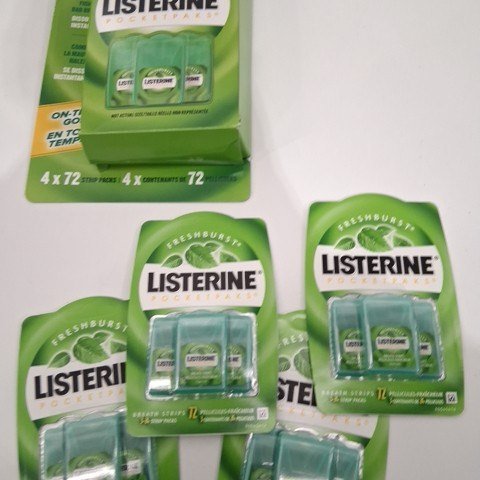 4PK LISTERINE POCKETPAKS FRESH BURST FRESH BREATH STRIPS - 72 STRIPS EACH image 2