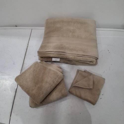 5PC HOMETRENDS SOLID BATH TOWELS - BATH TOWEL/HAND TOWEL/WASHCLOTHS - TAN image 2
