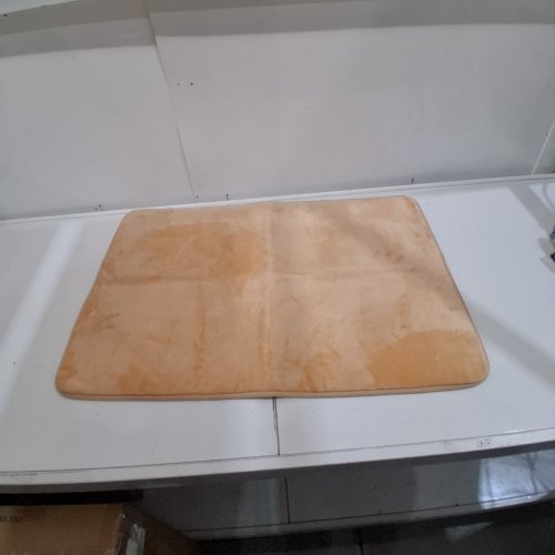 NON SLIP BATH MAT - 23" X 34" - LIGHT ORANGE image 2