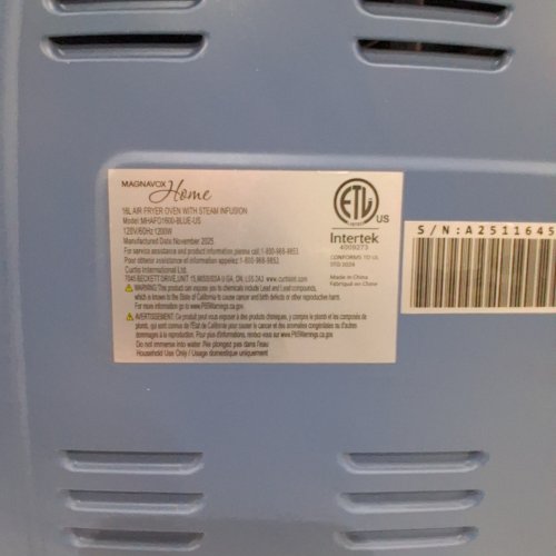 MAGNAVOX HOME STEAM INFUSION AIR FRYER OVEN - 16 L, 1200W, 120 V - BLUE image 3